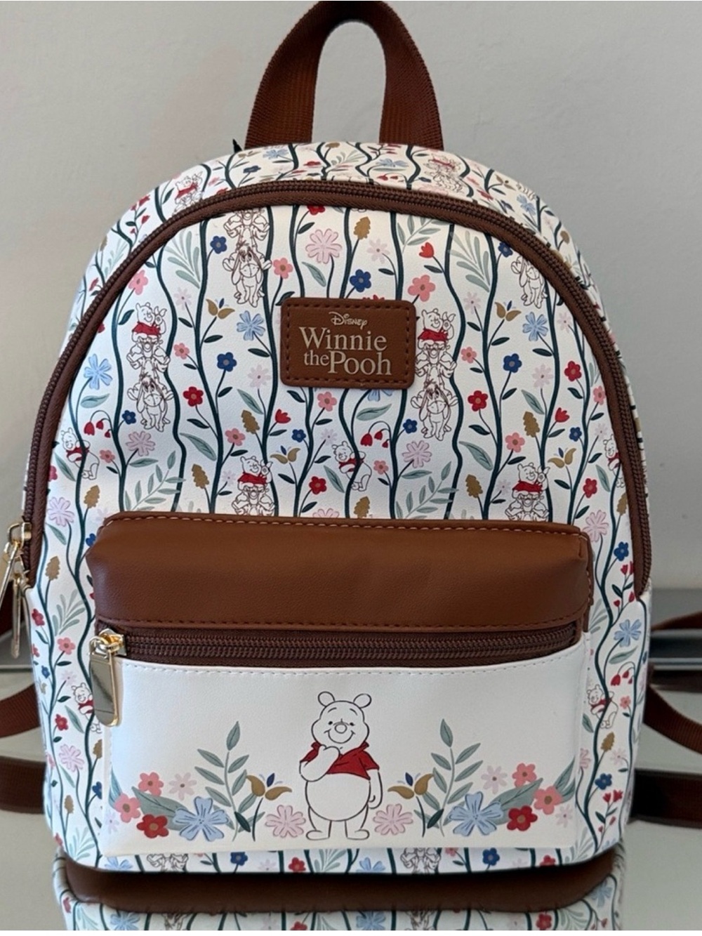 Disney Winnie the Pooh Floral Cream and Brown Mini Backpack - Picture 6 of 15
